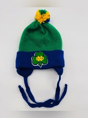 Beanie Notre Dame Fighting Irish Kids Youth Hat Pom Stocking NEW College Sports